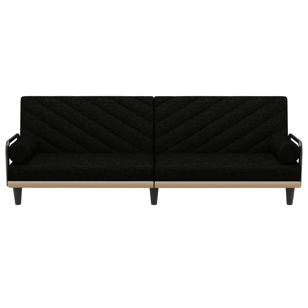 vidaXL Schlafsofa mit Armlehnen Schwarz Stoff