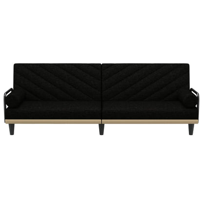 vidaXL Schlafsofa mit Armlehnen Schwarz Stoff