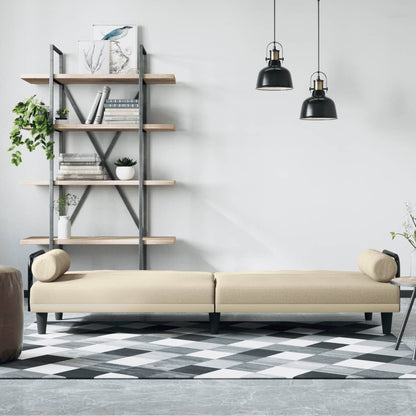 vidaXL Schlafsofa mit Armlehnen Creme Stoff
