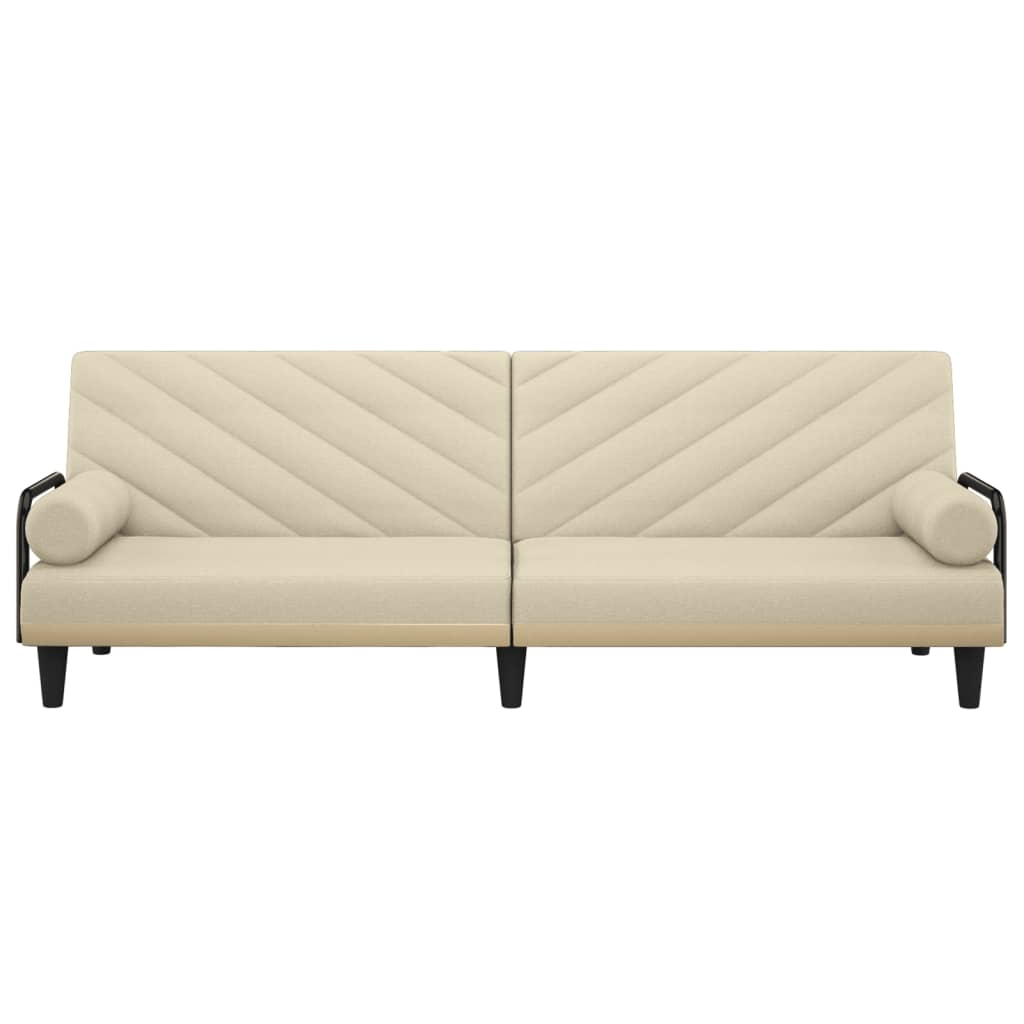 vidaXL Schlafsofa mit Armlehnen Creme Stoff