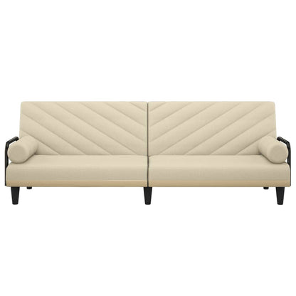 vidaXL Schlafsofa mit Armlehnen Creme Stoff