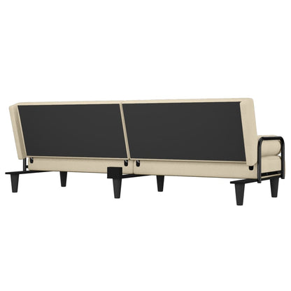 vidaXL Schlafsofa mit Armlehnen Creme Stoff