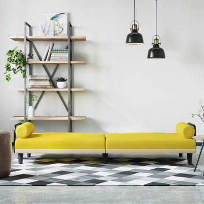 vidaXL Schlafsofa mit Armlehnen Hellgelb Stoff
