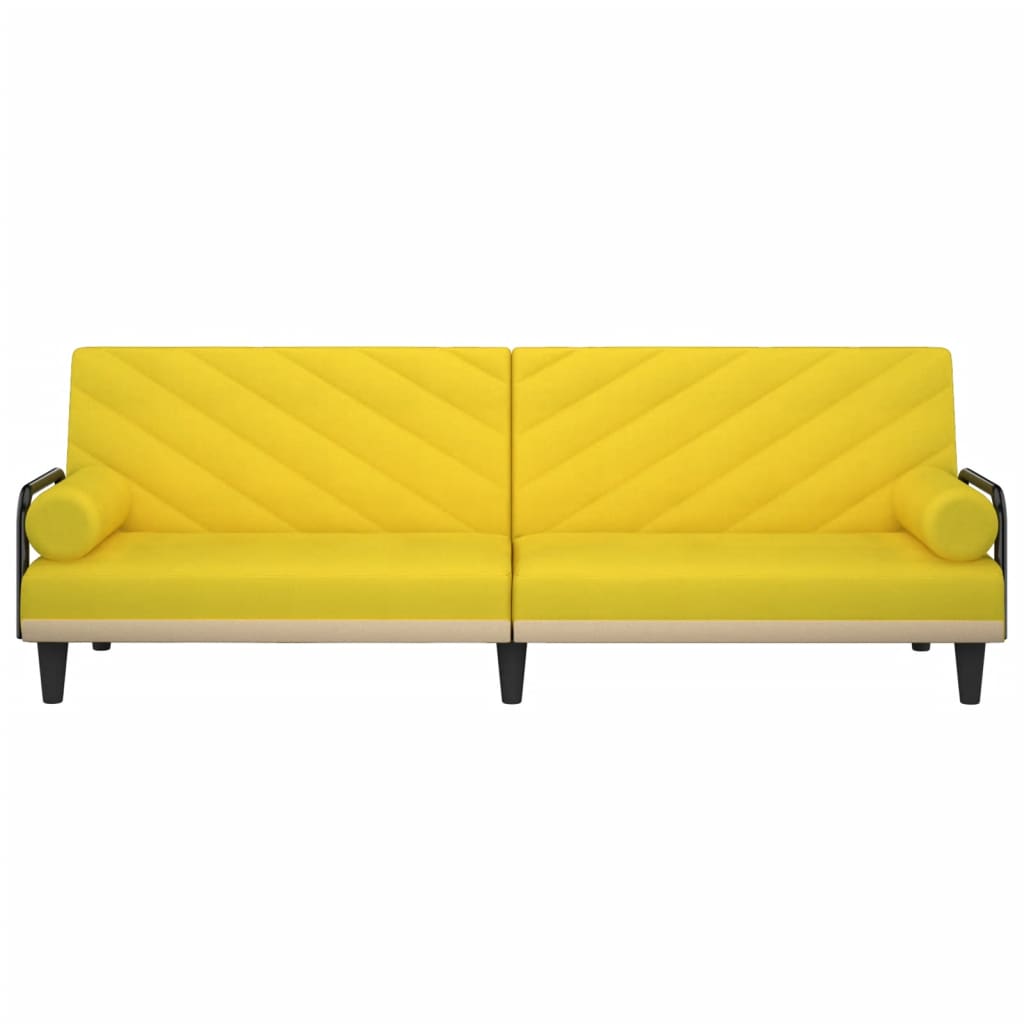 vidaXL Schlafsofa mit Armlehnen Hellgelb Stoff