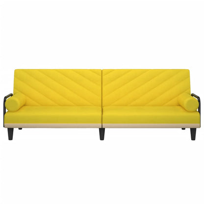 vidaXL Schlafsofa mit Armlehnen Hellgelb Stoff