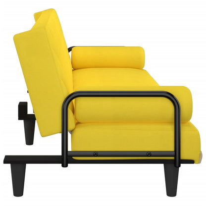 vidaXL Schlafsofa mit Armlehnen Hellgelb Stoff