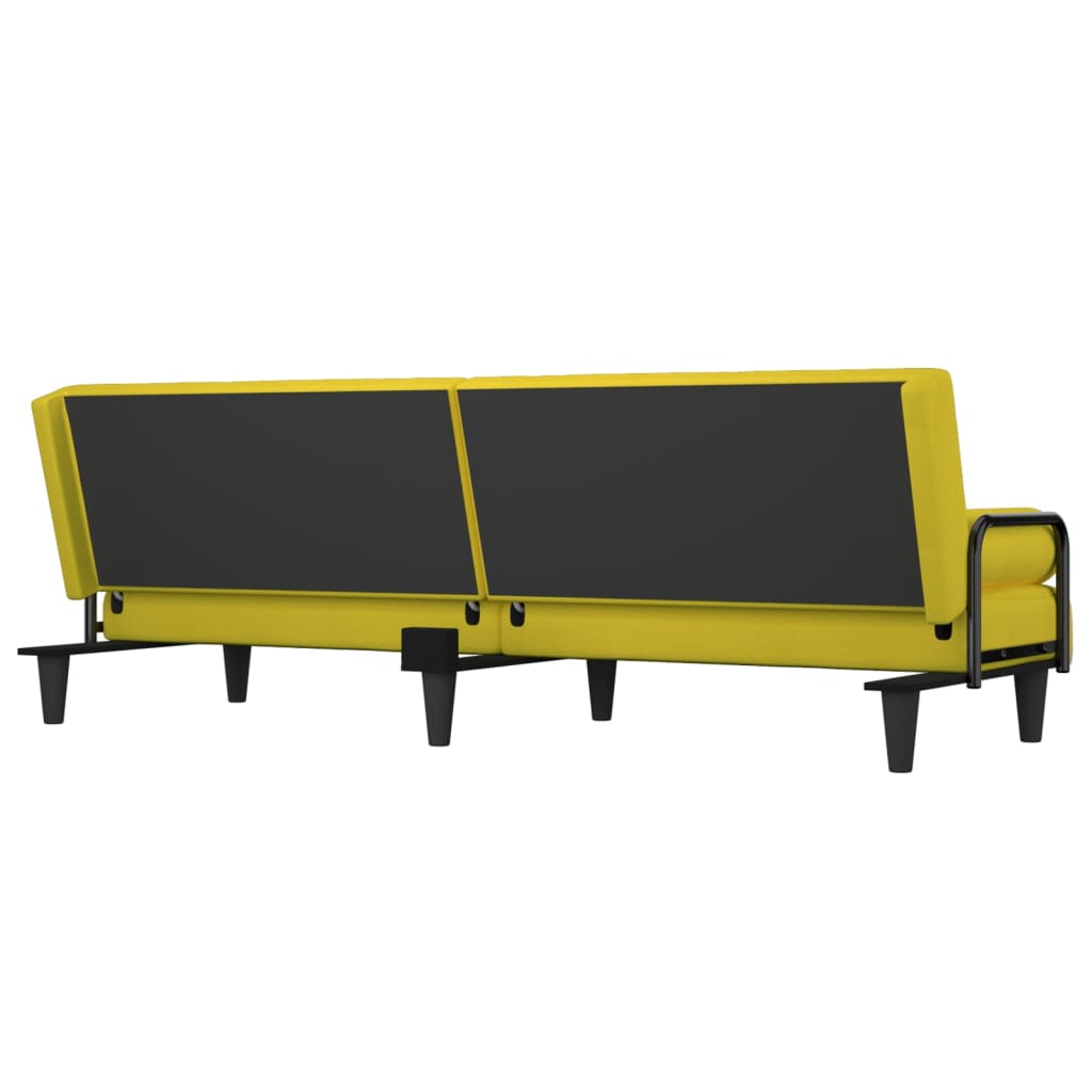 vidaXL Schlafsofa mit Armlehnen Hellgelb Stoff