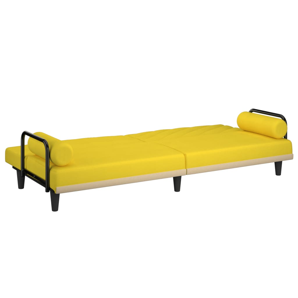 vidaXL Schlafsofa mit Armlehnen Hellgelb Stoff