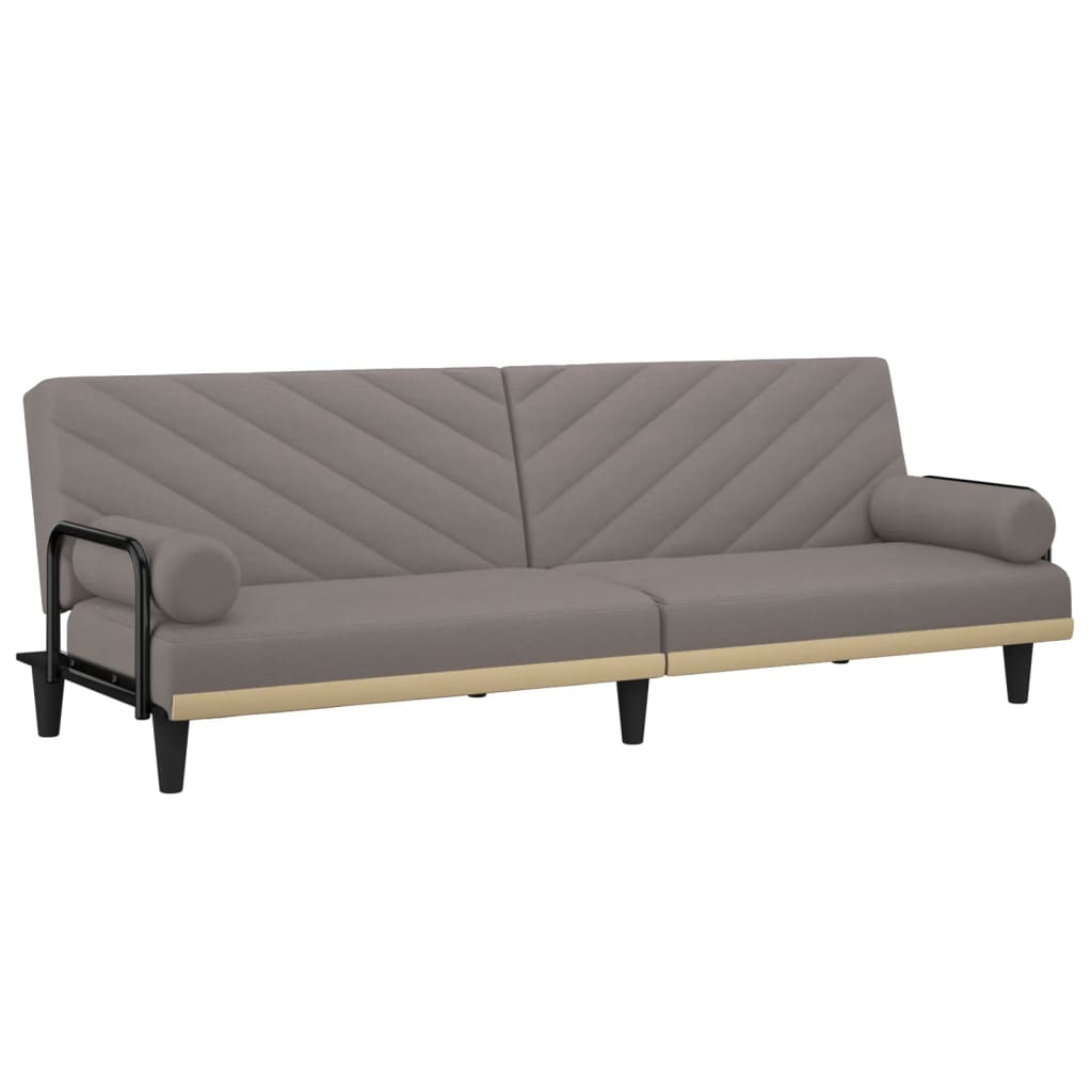 vidaXL Schlafsofa mit Armlehnen Taupe Stoff