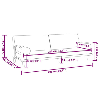 vidaXL Schlafsofa mit Armlehnen Taupe Stoff