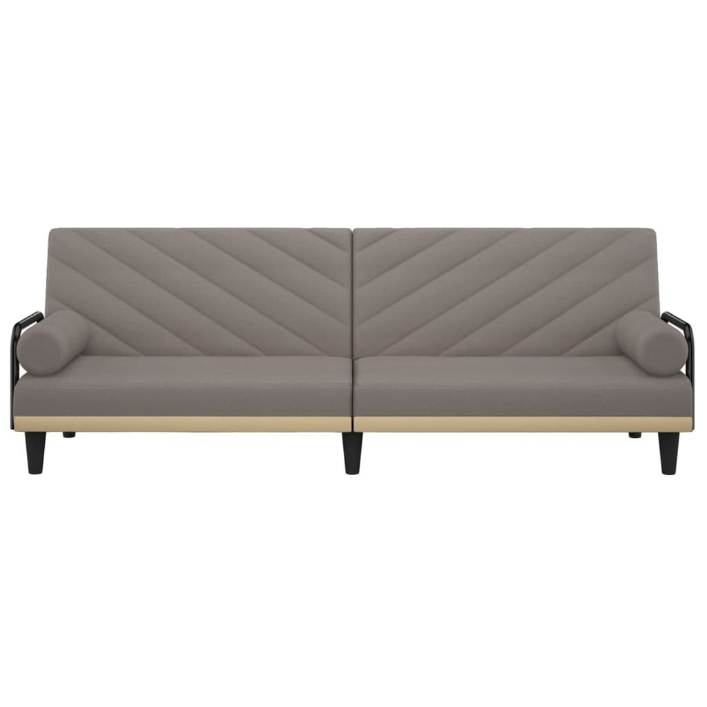 vidaXL Schlafsofa mit Armlehnen Taupe Stoff