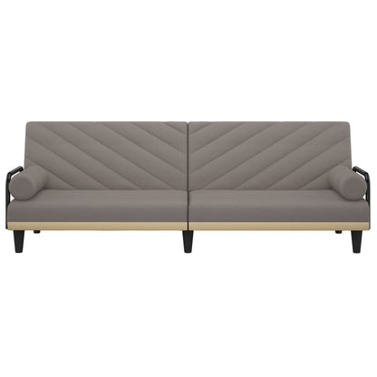 vidaXL Schlafsofa mit Armlehnen Taupe Stoff