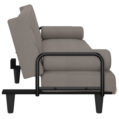 vidaXL Schlafsofa mit Armlehnen Taupe Stoff