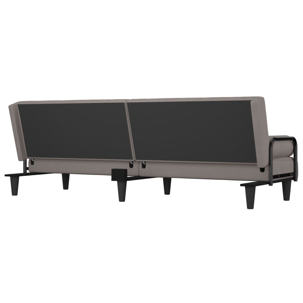 vidaXL Schlafsofa mit Armlehnen Taupe Stoff