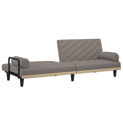 vidaXL Schlafsofa mit Armlehnen Taupe Stoff