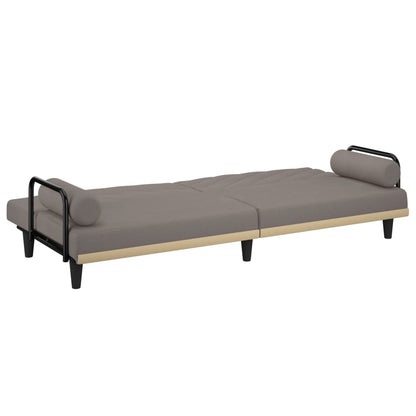 vidaXL Schlafsofa mit Armlehnen Taupe Stoff