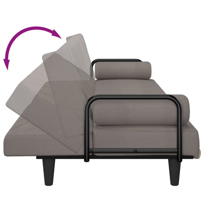 vidaXL Schlafsofa mit Armlehnen Taupe Stoff