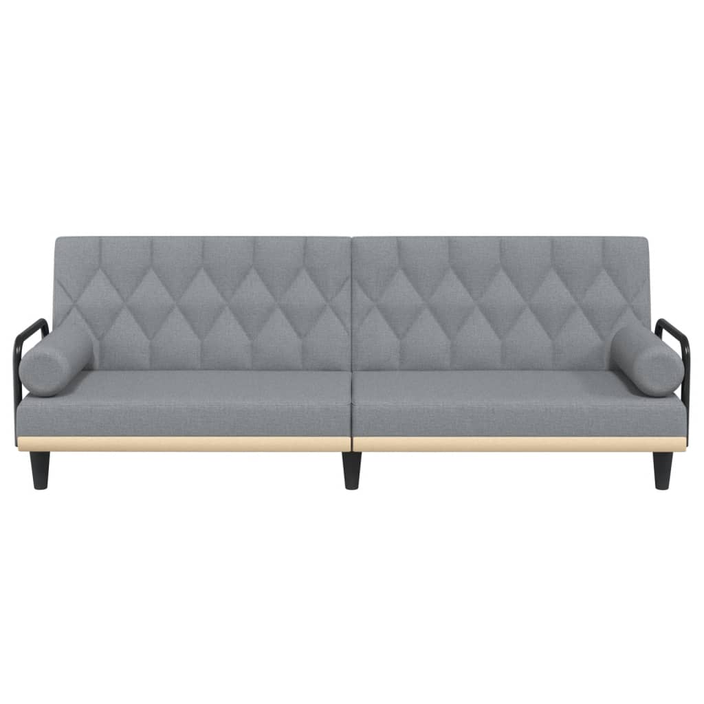 vidaXL Schlafsofa mit Armlehnen Hellgrau Stoff