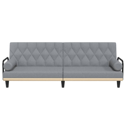 vidaXL Schlafsofa mit Armlehnen Hellgrau Stoff