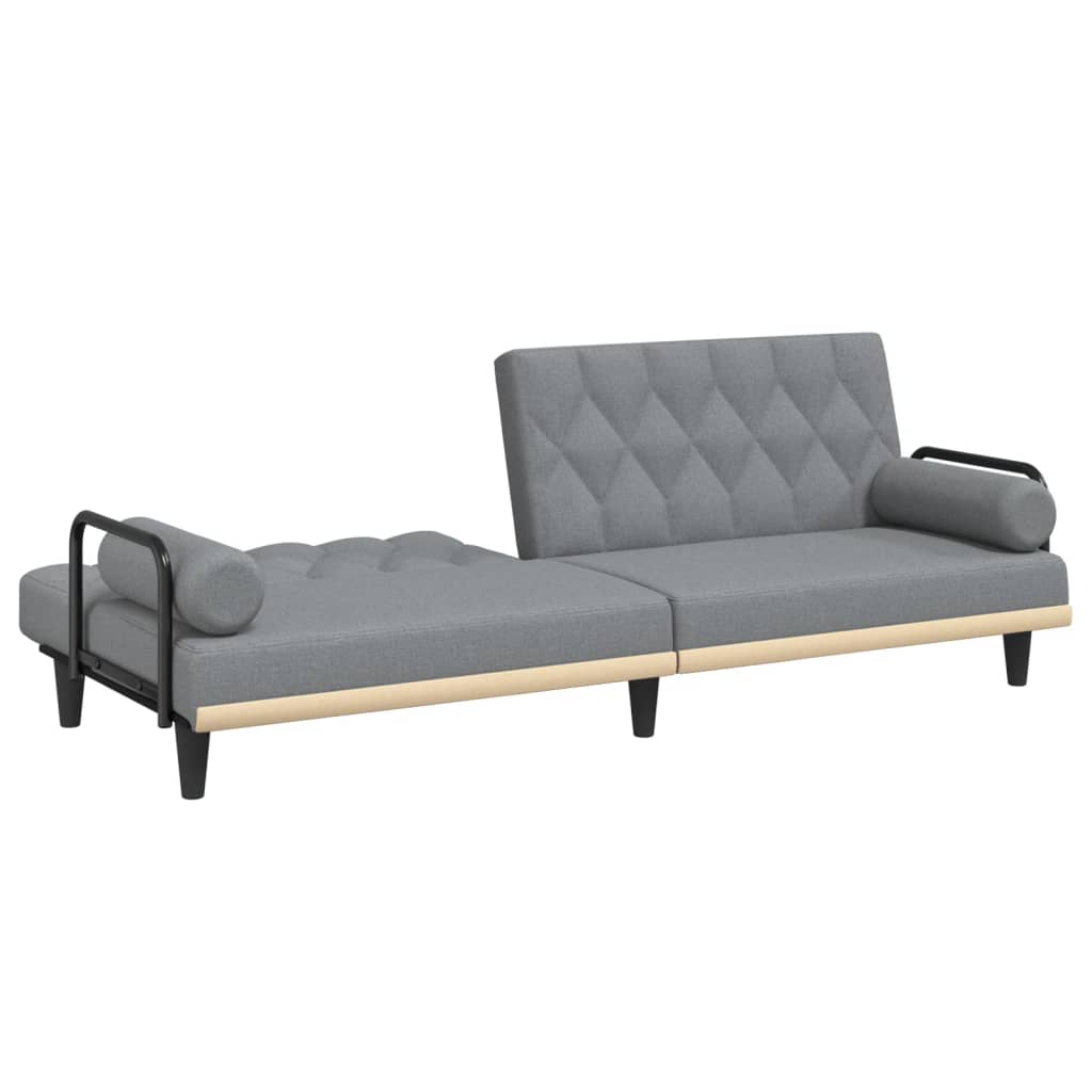vidaXL Schlafsofa mit Armlehnen Hellgrau Stoff