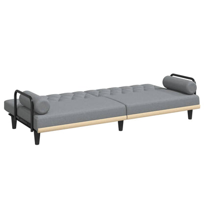 vidaXL Schlafsofa mit Armlehnen Hellgrau Stoff