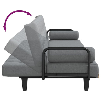 vidaXL Schlafsofa mit Armlehnen Hellgrau Stoff