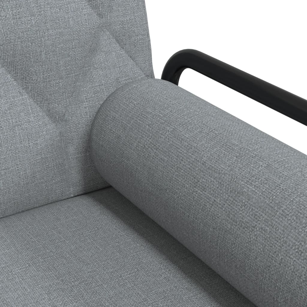 vidaXL Schlafsofa mit Armlehnen Hellgrau Stoff