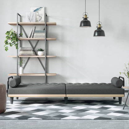 vidaXL Schlafsofa mit Armlehnen Dunkelgrau Stoff