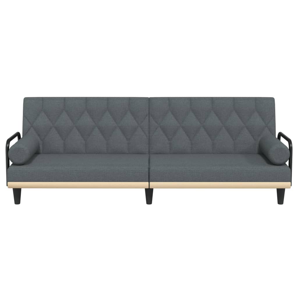 vidaXL Schlafsofa mit Armlehnen Dunkelgrau Stoff