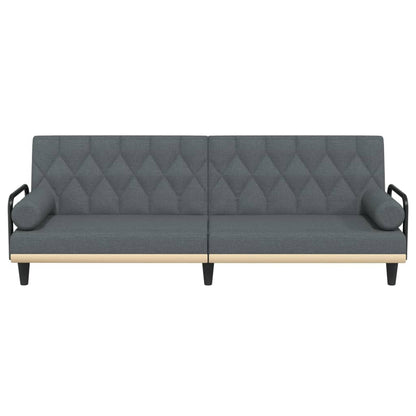 vidaXL Schlafsofa mit Armlehnen Dunkelgrau Stoff