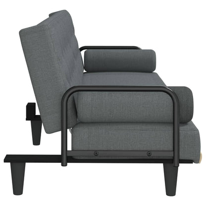 vidaXL Schlafsofa mit Armlehnen Dunkelgrau Stoff