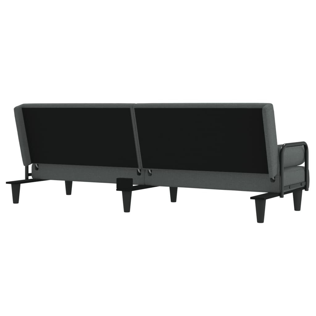 vidaXL Schlafsofa mit Armlehnen Dunkelgrau Stoff