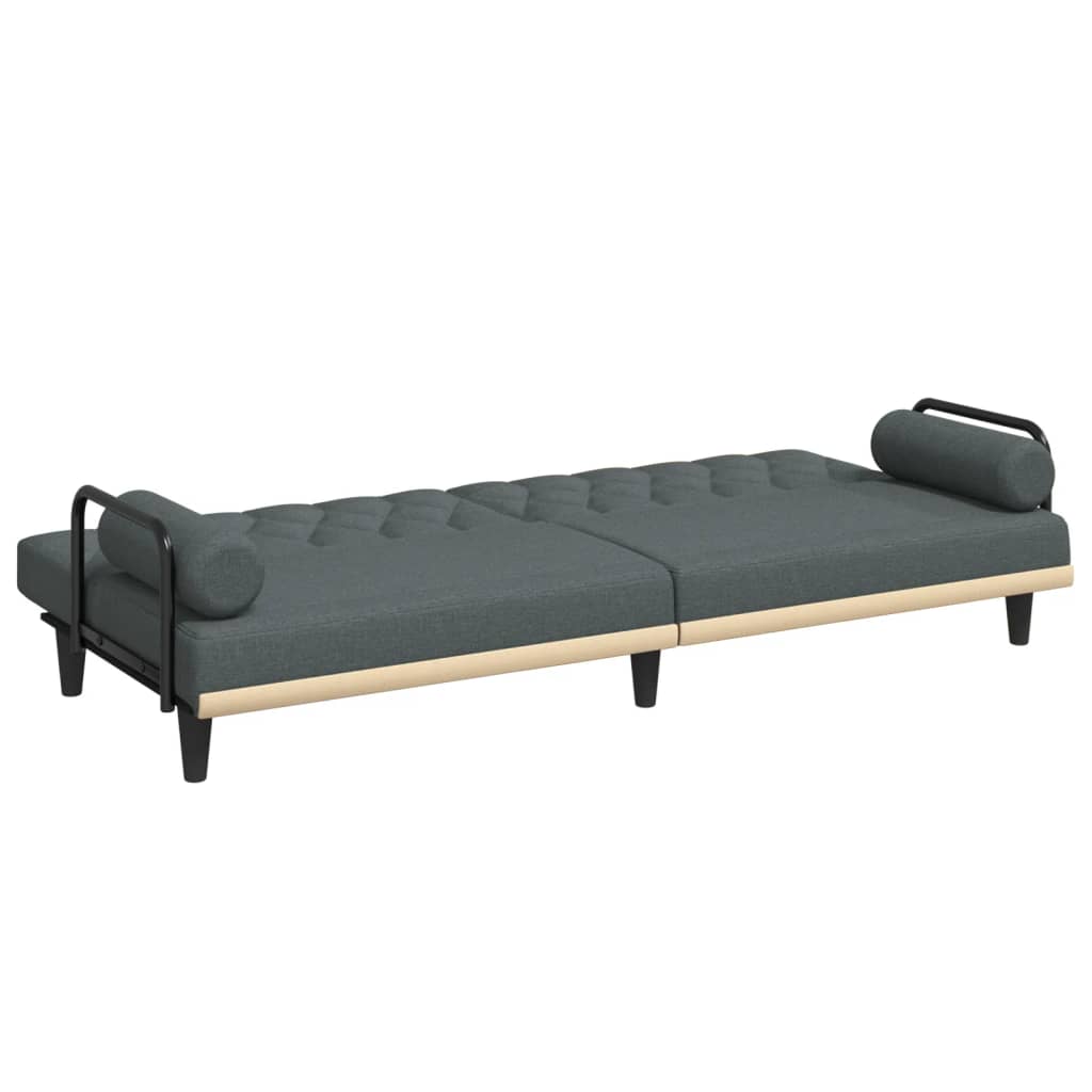 vidaXL Schlafsofa mit Armlehnen Dunkelgrau Stoff