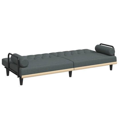 vidaXL Schlafsofa mit Armlehnen Dunkelgrau Stoff