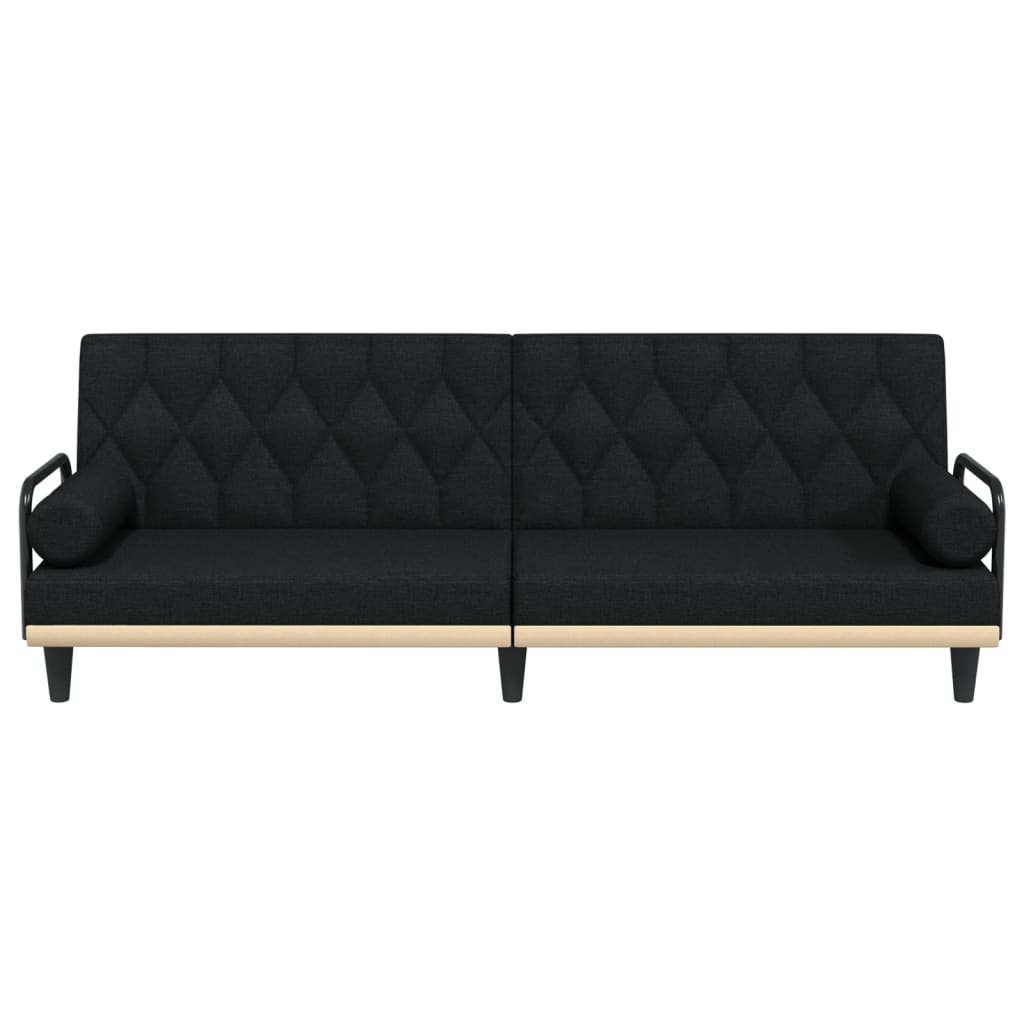 vidaXL Schlafsofa mit Armlehnen Schwarz Stoff