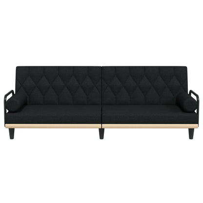 vidaXL Schlafsofa mit Armlehnen Schwarz Stoff