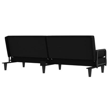 vidaXL Schlafsofa mit Armlehnen Schwarz Stoff