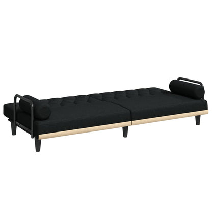 vidaXL Schlafsofa mit Armlehnen Schwarz Stoff
