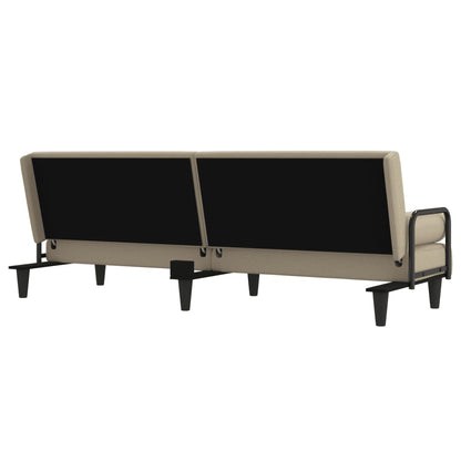 vidaXL Schlafsofa mit Armlehnen Creme Stoff