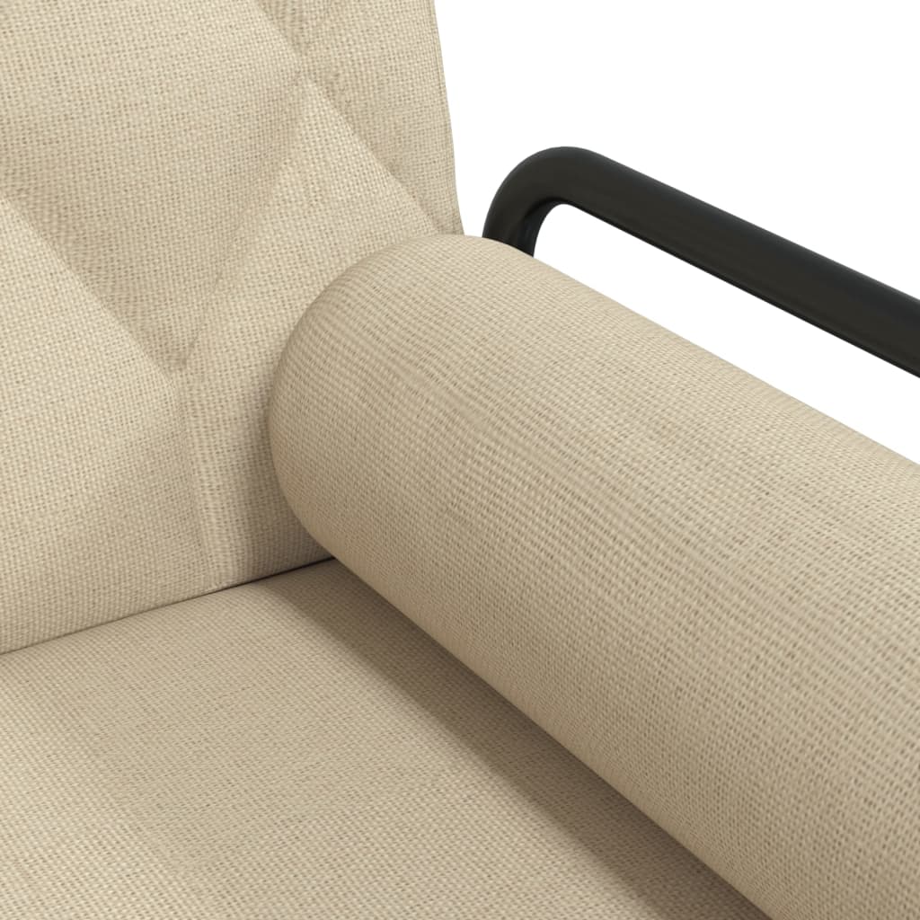 vidaXL Schlafsofa mit Armlehnen Creme Stoff
