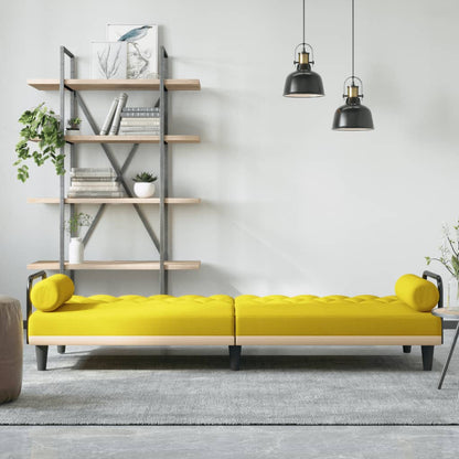 vidaXL Schlafsofa mit Armlehnen Hellgelb Stoff