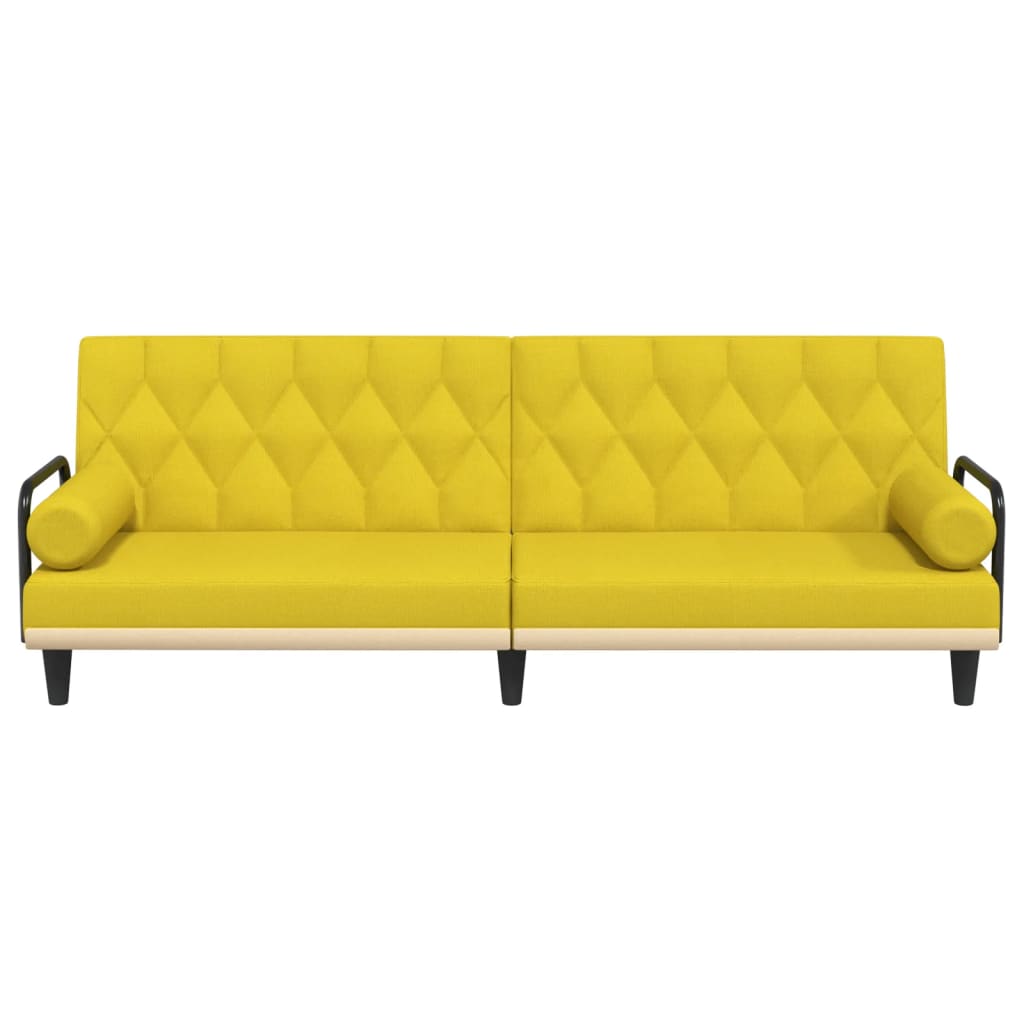 vidaXL Schlafsofa mit Armlehnen Hellgelb Stoff