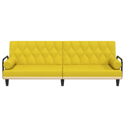 vidaXL Schlafsofa mit Armlehnen Hellgelb Stoff