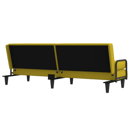 vidaXL Schlafsofa mit Armlehnen Hellgelb Stoff