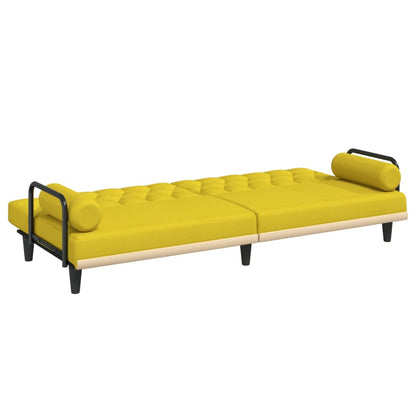 vidaXL Schlafsofa mit Armlehnen Hellgelb Stoff