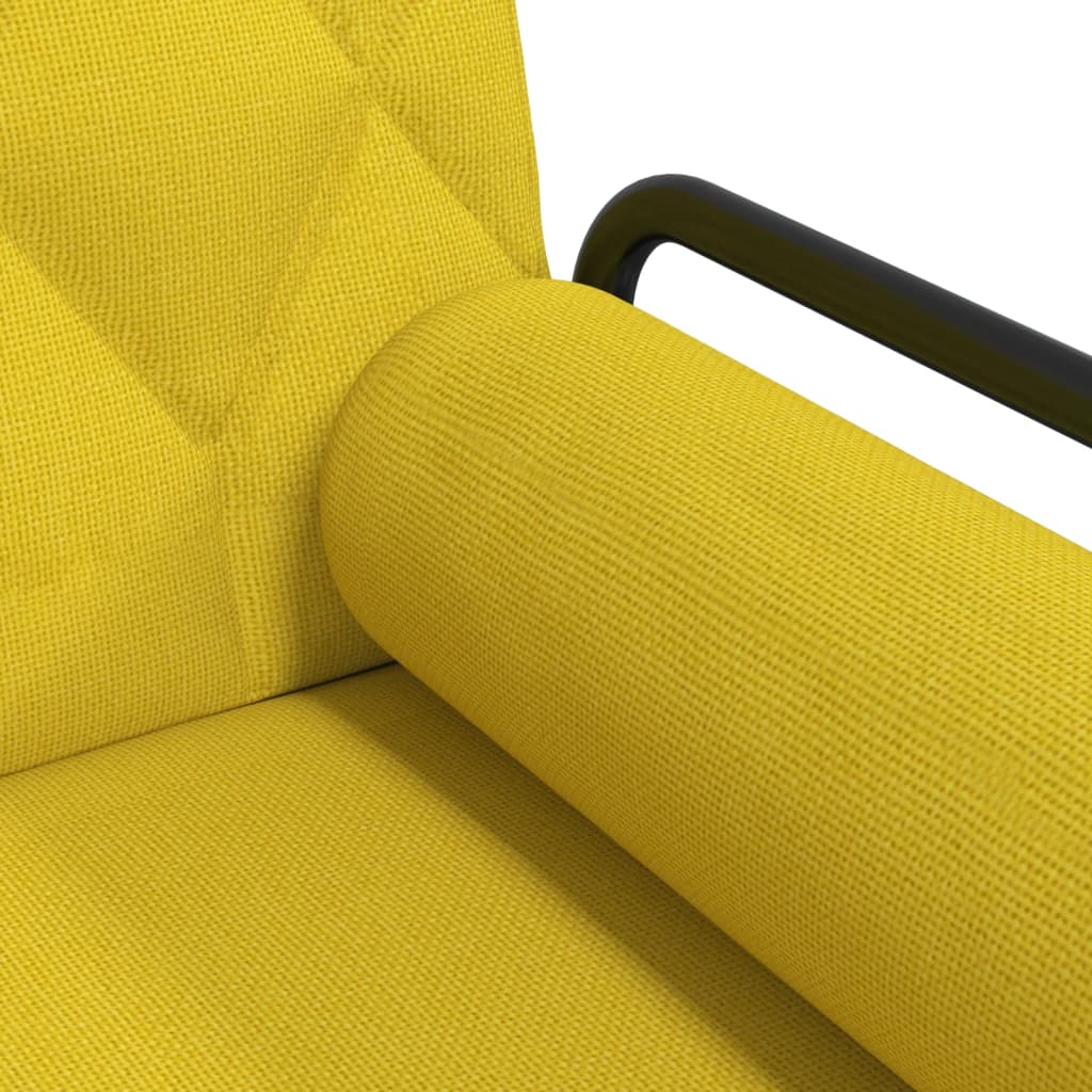 vidaXL Schlafsofa mit Armlehnen Hellgelb Stoff