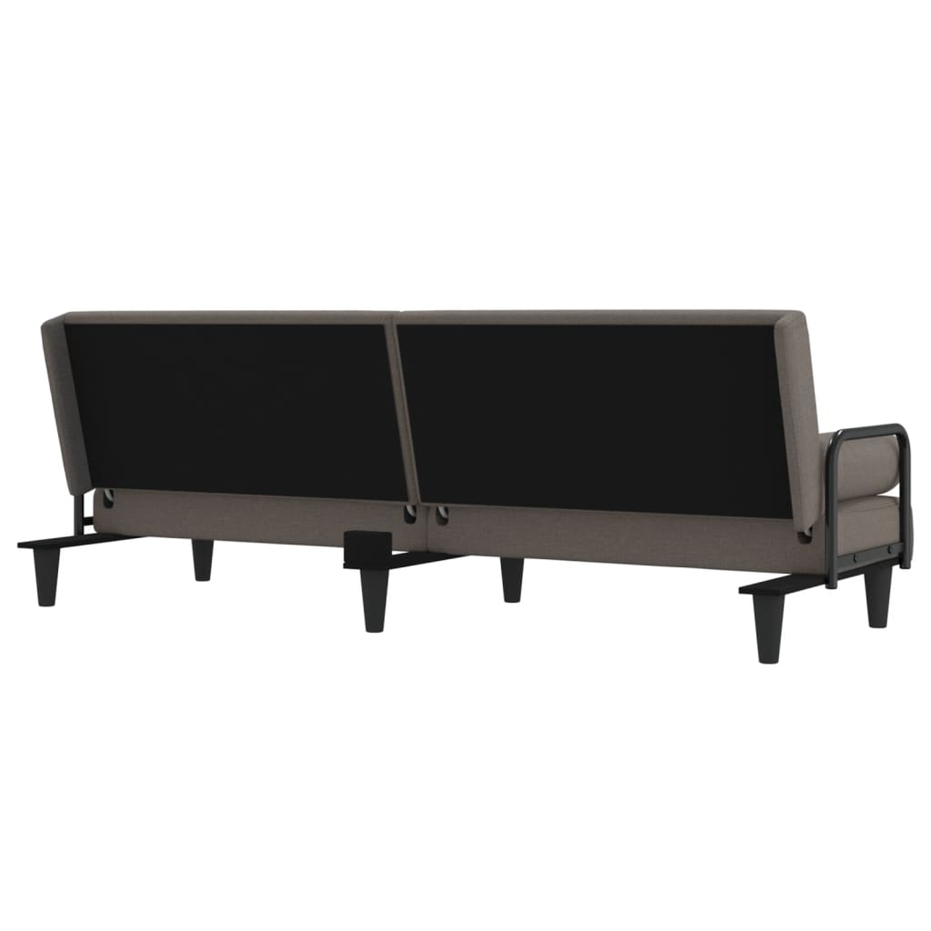 vidaXL Schlafsofa mit Armlehnen Taupe Stoff