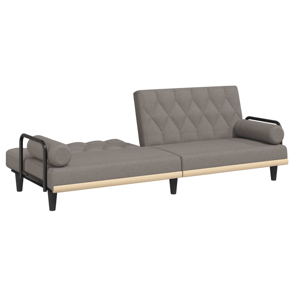 vidaXL Schlafsofa mit Armlehnen Taupe Stoff