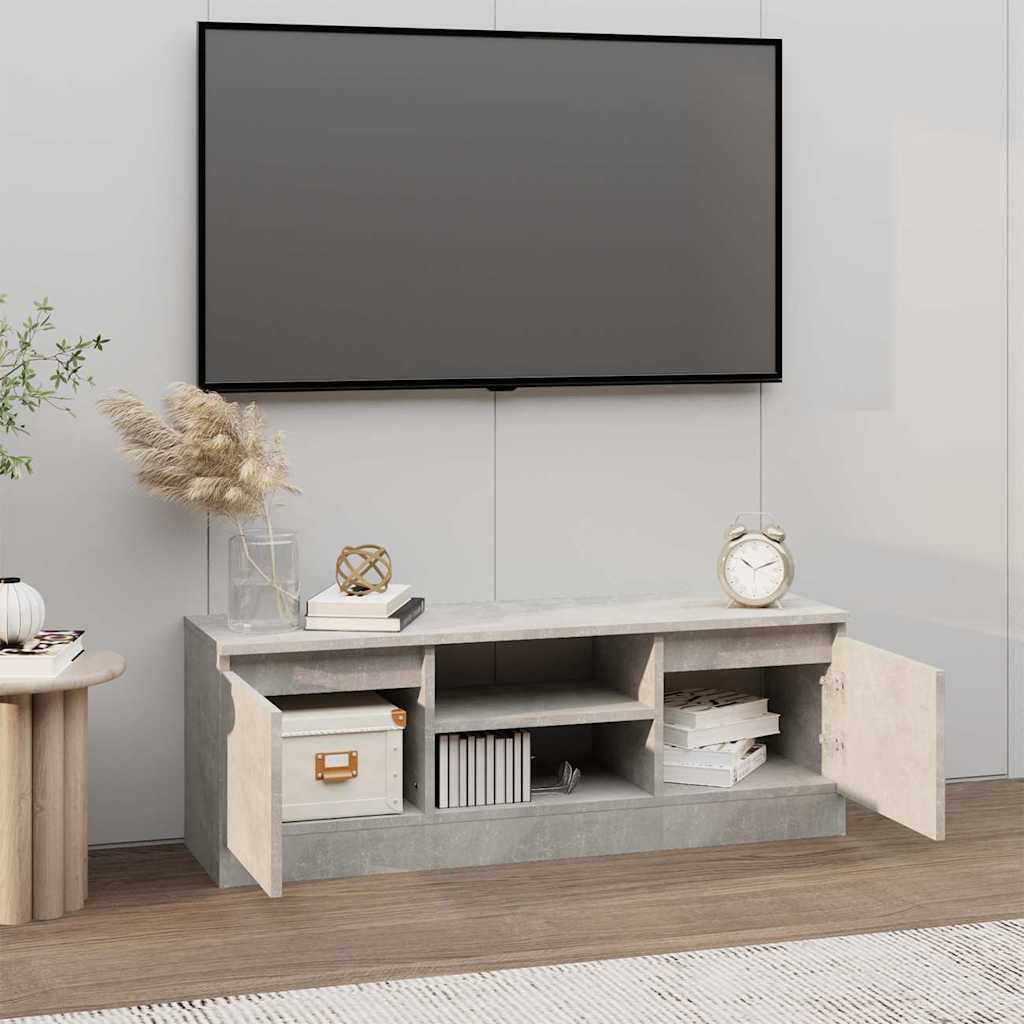 vidaXL Meuble TV avec porte Gris béton 102x30x36 cm