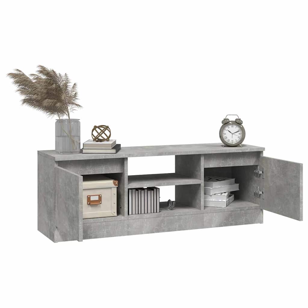 vidaXL Meuble TV avec porte Gris béton 102x30x36 cm